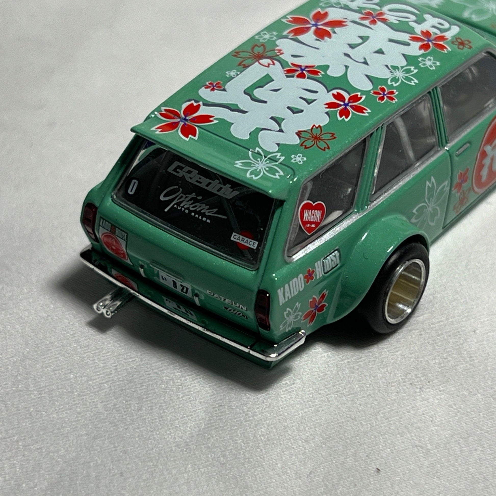 Kaido House x Mini GT 1:64 Datsun Kaido 510 Wagon Hanami V1 Green Limited Edition - EverydayThreads