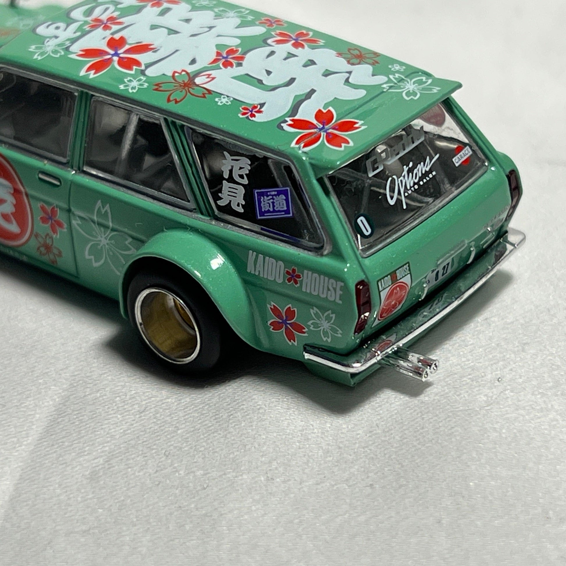 Kaido House x Mini GT 1:64 Datsun Kaido 510 Wagon Hanami V1 Green Limited Edition - EverydayThreads