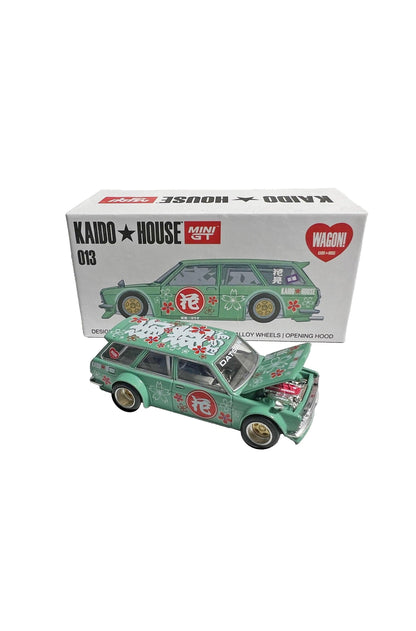Kaido House x Mini GT 1:64 Datsun Kaido 510 Wagon Hanami V1 Green Limited Edition - EverydayThreads