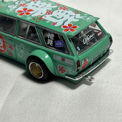 Kaido House x Mini GT 1:64 Datsun Kaido 510 Wagon Hanami V1 Green Limited Edition - EverydayThreads