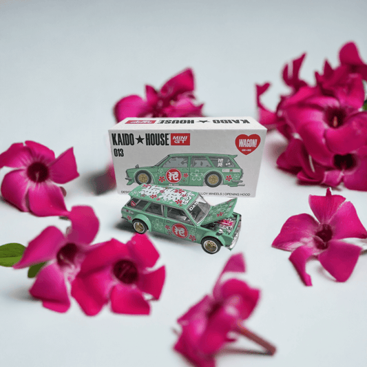 Kaido House x Mini GT 1:64 Datsun Kaido 510 Wagon Hanami V1 Green Limited Edition - EverydayThreads